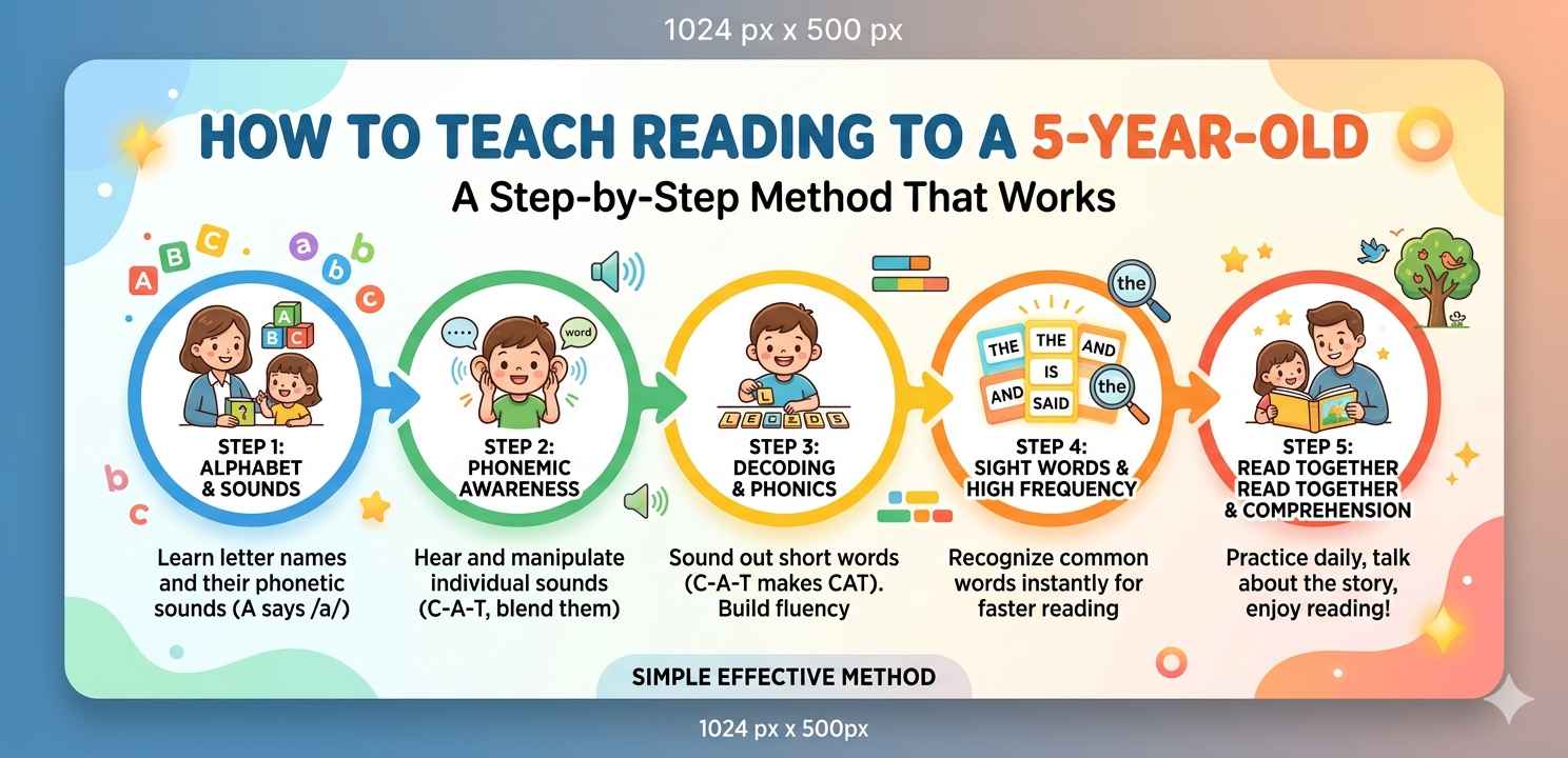 How to Teach Reading to a 5-Year-Old: A Step-by-Step Method That Works in 2025