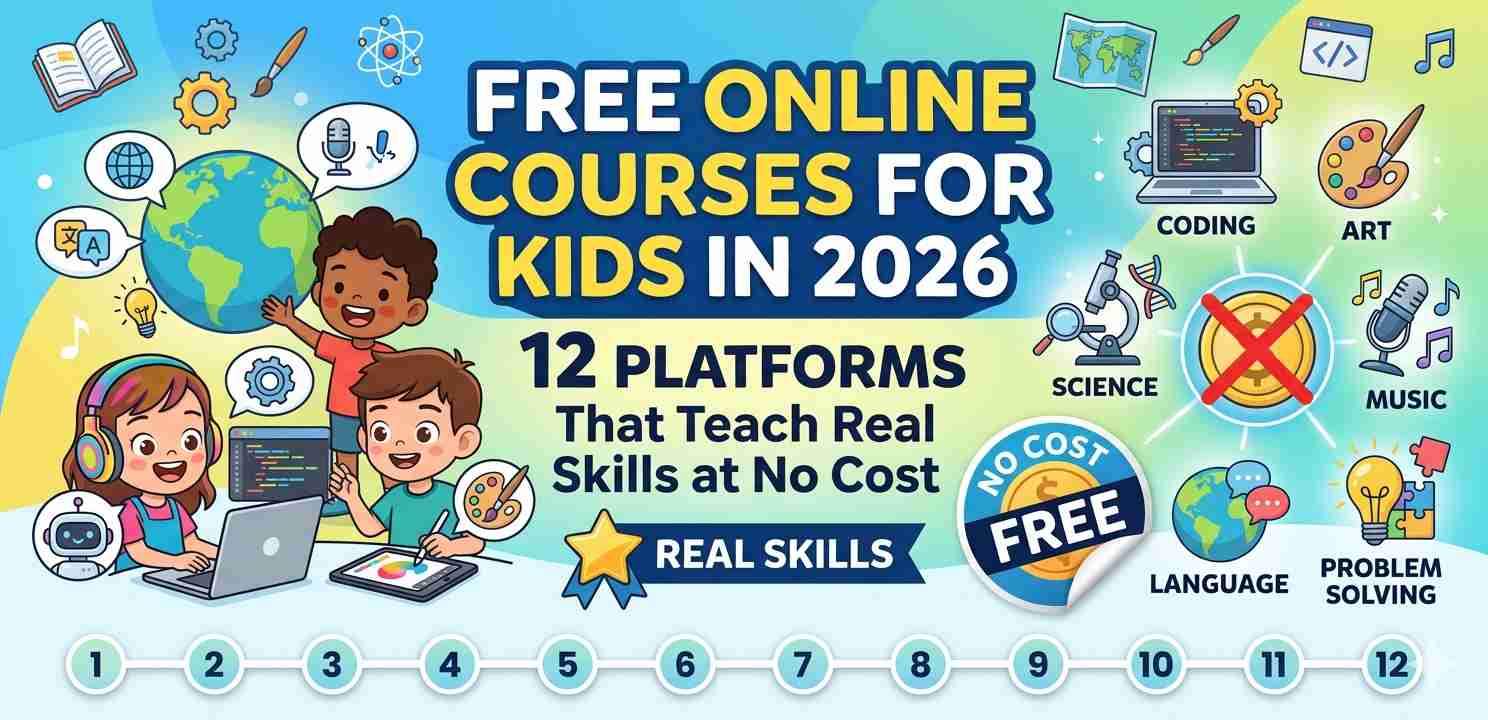 Free Online Courses for Kids in 2026: 12 Platforms That Teach Real Skills at No Cost